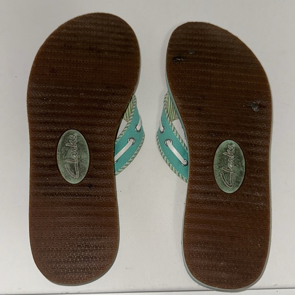 Clarks Women’s Green Slide On Flip Flops Size 9 - Picture 5 of 8